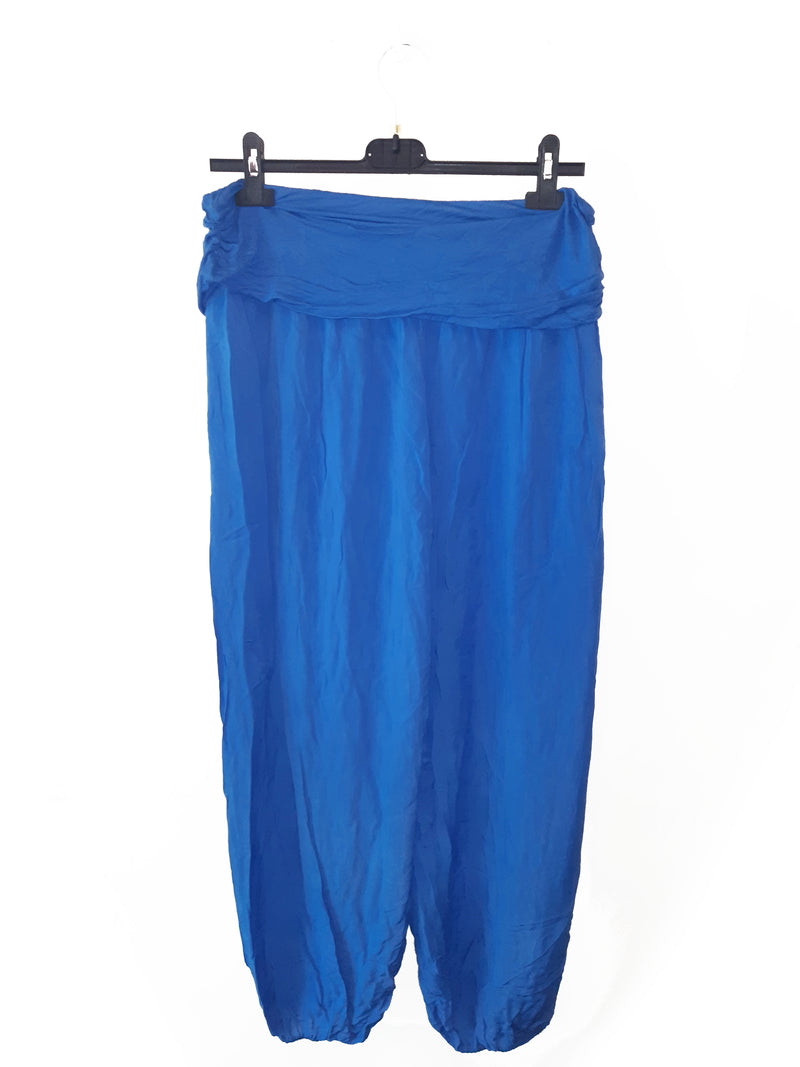 Trousers CAIRO Harlem Pants Plain Viscose Trousers - Vera Tucci OriginalsLondon Clothing ROYAL BLUE