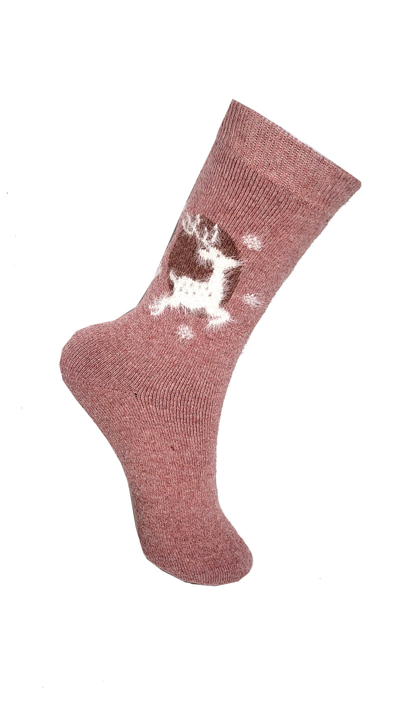 VERA TUCCI REINDEER DESIGN WOMEN'S THERMAL WINTER SOCKS RMD2305-06-1 NEW FOR AW23!