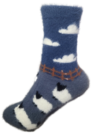 VERA TUCCI LUXURY WOMENS COSY FLUFFY SOCKS RMD2403-07-09 SHEEP FIELD