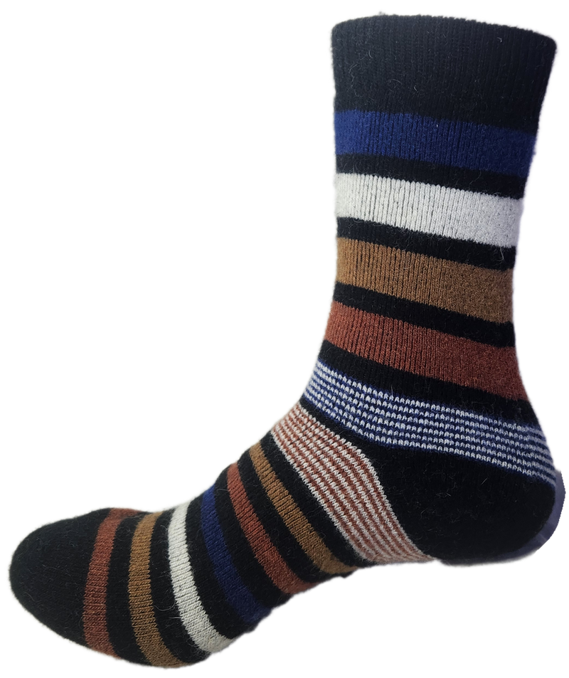 VERA TUCCI LUXURY MENS THERMAL SOCKS RMD2403-03-08 ORANGE STRIPE