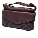 BRENNAN WASHED WOVEN LEATHER - Luxury Washed Clutch Leather Bag NEW