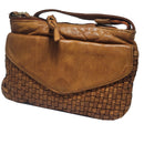 BRENNAN WASHED WOVEN LEATHER - Luxury Washed Clutch Leather Bag NEW