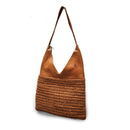 JULIETTE WASHED WOVEN LEATHER  -  Luxury Washed Hobo Style Leather Shoulder Bag NEW