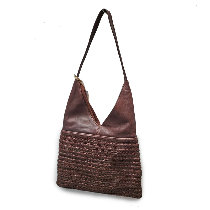 JULIETTE WASHED WOVEN LEATHER  -  Luxury Washed Hobo Style Leather Shoulder Bag NEW