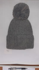 RIBBED TURN UP ANGORA POM HAT AW23-RMD-90