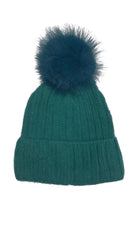 RIBBED TURN UP ANGORA POM HAT AW23-RMD-90