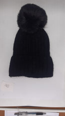 RIBBED TURN UP ANGORA POM HAT AW23-RMD-90