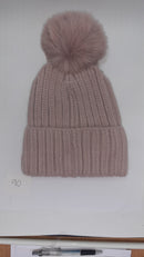 RIBBED TURN UP ANGORA POM HAT AW23-RMD-90