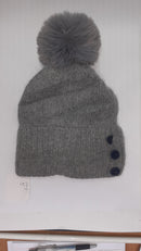 3 BUTTON ANGORA POM HAT AW23-RMD-93