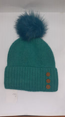 3 BUTTON ANGORA POM HAT AW23-RMD-93