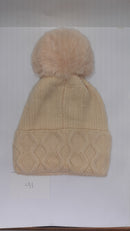 CABLE TURN UP ANGORA POM HAT AW23-RMD-91