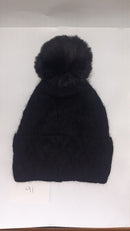 CABLE TURN UP ANGORA POM HAT AW23-RMD-91