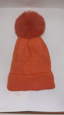 ACRYLIC WEAVE PATTERN POM POM HAT AW23-RMD-50