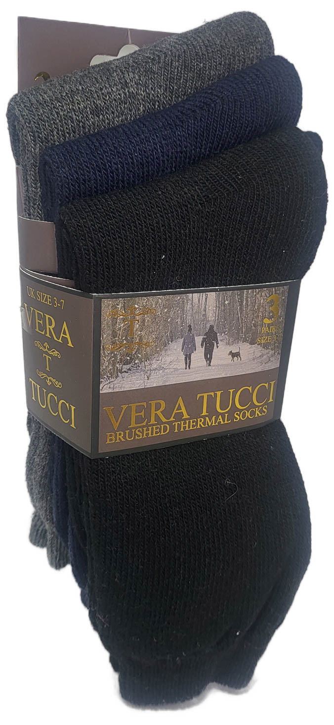 VERA TUCCI LUXURY MEN'S 3 PACK PLAIN SOCKS RMD2403-29-02 3 PACK BLACK/NAVY GREY