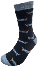 VERA TUCCI LUXURY MENS THERMAL SOCKS RMD2403-03-03 SAUSAGE DOG NAVY