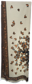 VERA TUCCI CASHMERE FEEL BUTTERFLY PATTERN PROVENCAL LOOK WINTER SCARF RMD2403-124-01