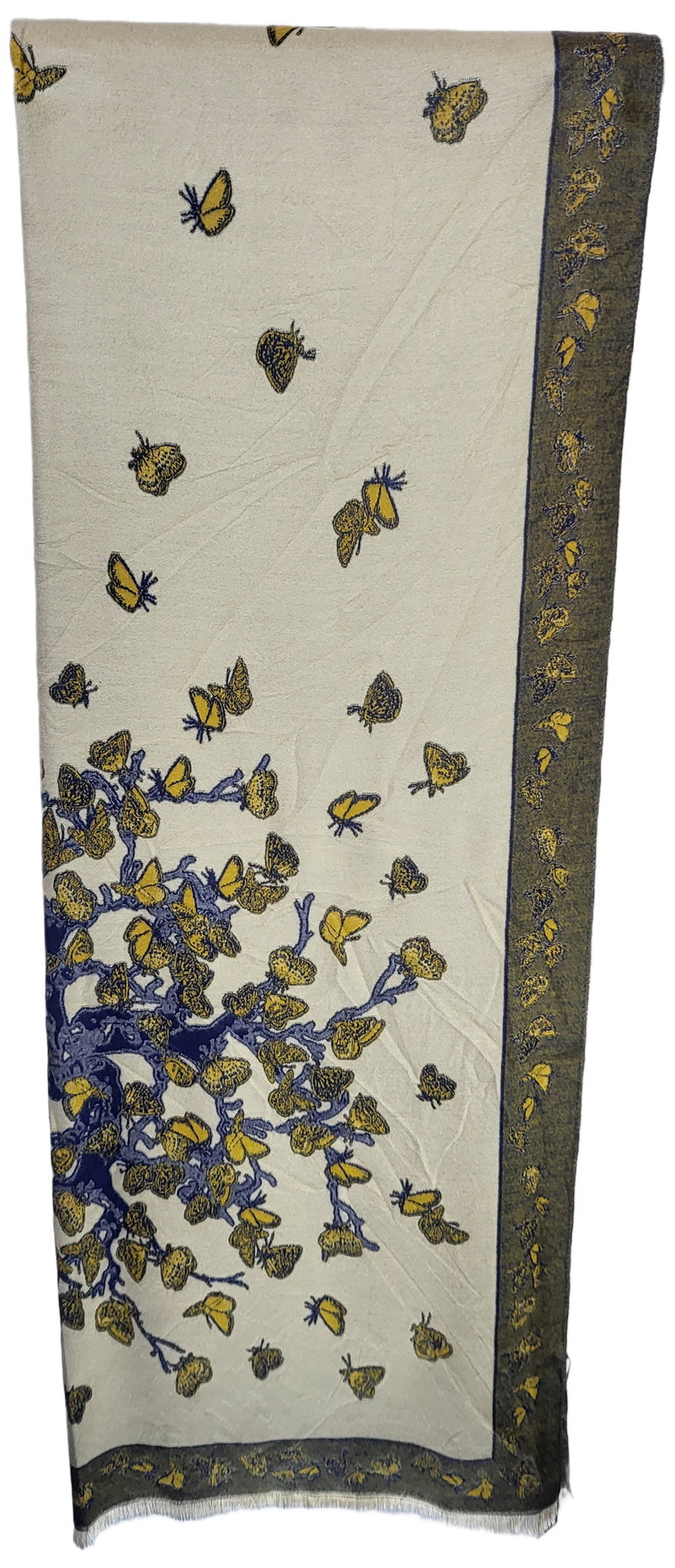 VERA TUCCI CASHMERE FEEL BUTTERFLY PATTERN PROVENCAL LOOK WINTER SCARF RMD2403-124-01