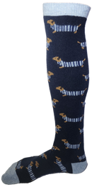 VERA TUCCI LUXURY MENS LONG SOCKS RMD2403-01-06 SAUSAGE DOG NAVY