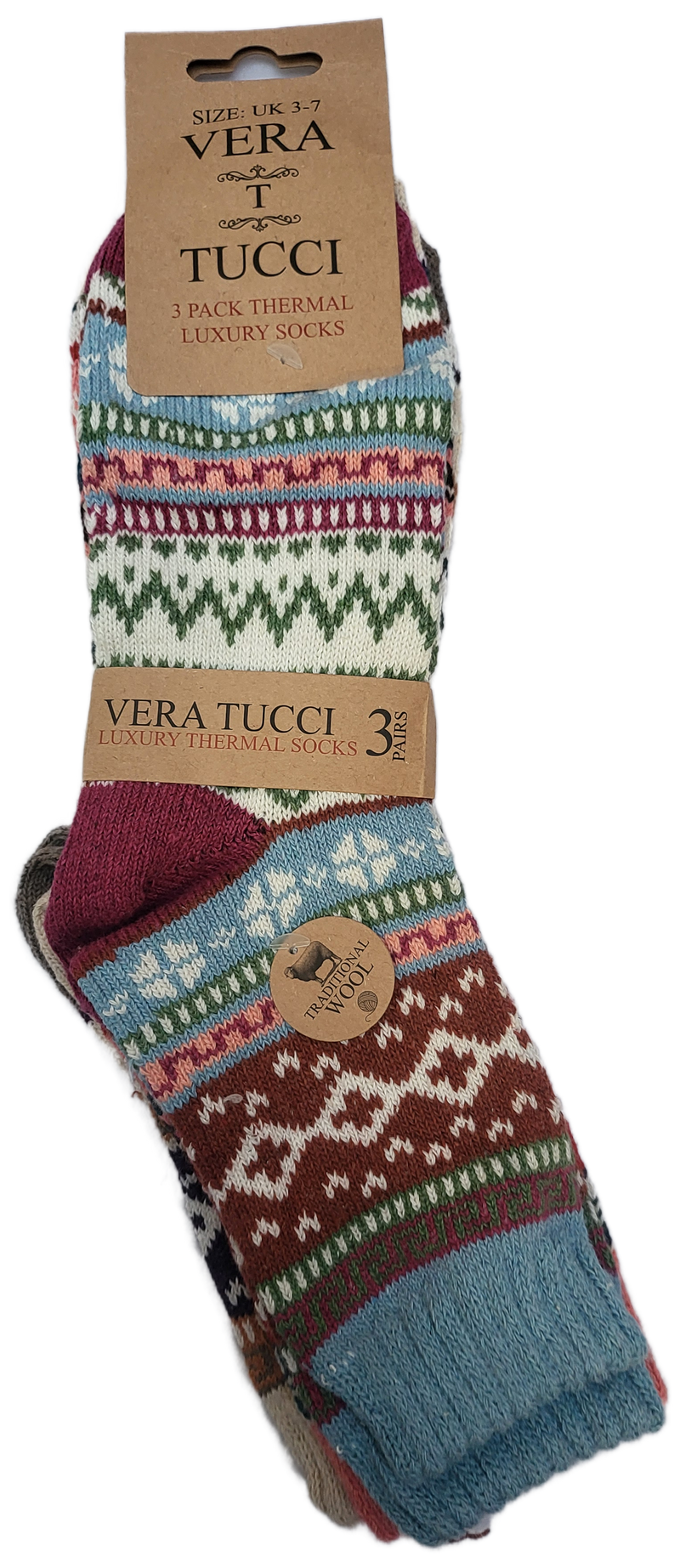 VERA TUCCI LUXURY NORDIC PATTERN 3 PACK RMD2412-01-01 NEW COL MULTI 3 PACK