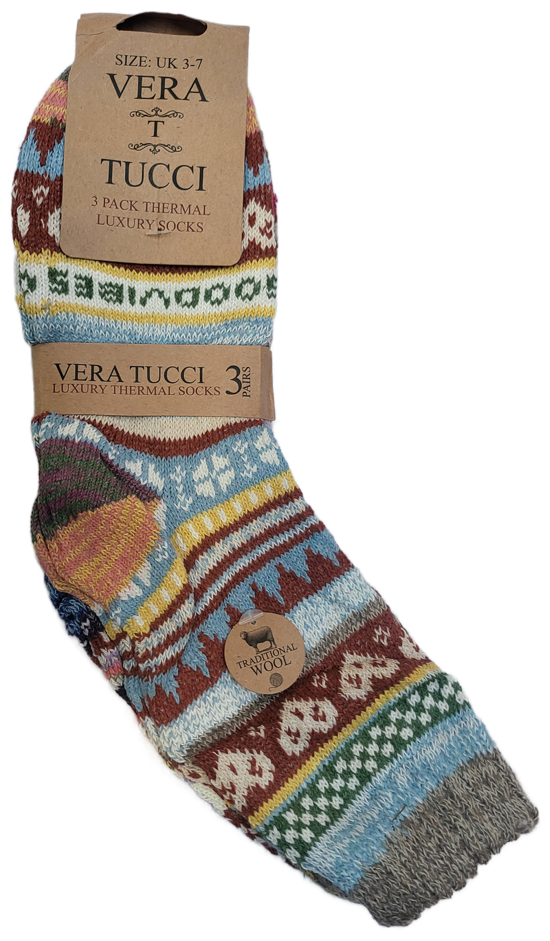 VERA TUCCI LUXURY NORDIC PATTERN 3 PACK RMD2412-01-03 NEW COL MULTI 3 PACK