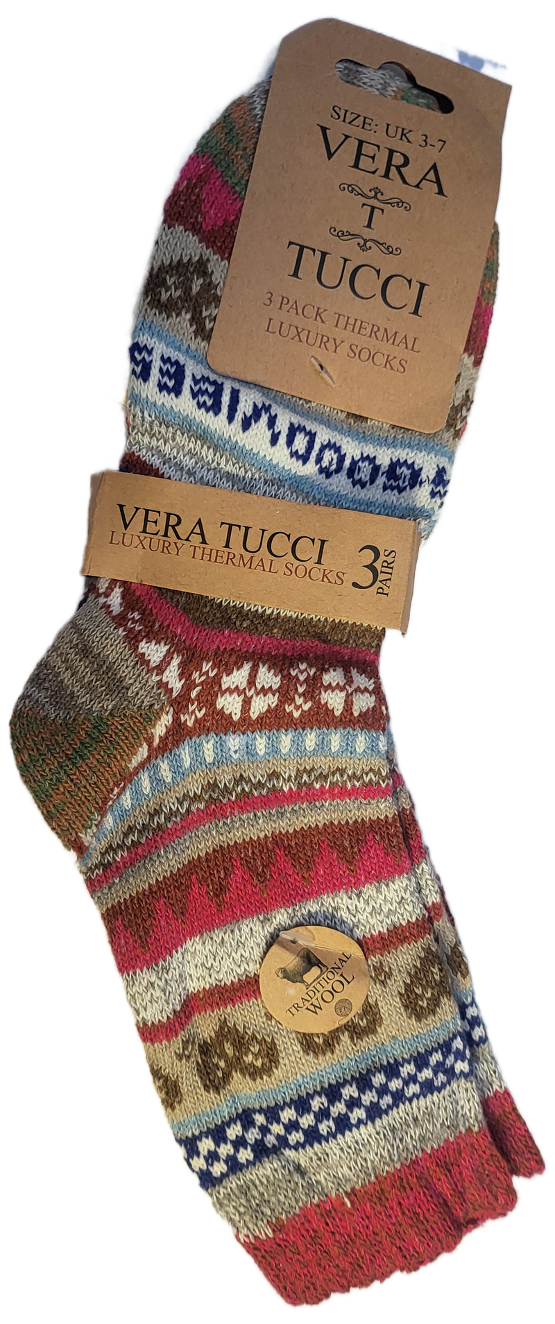 VERA TUCCI LUXURY NORDIC PATTERN 3 PACK RMD2412-01-04 NEW COL MULTI 3 PACK