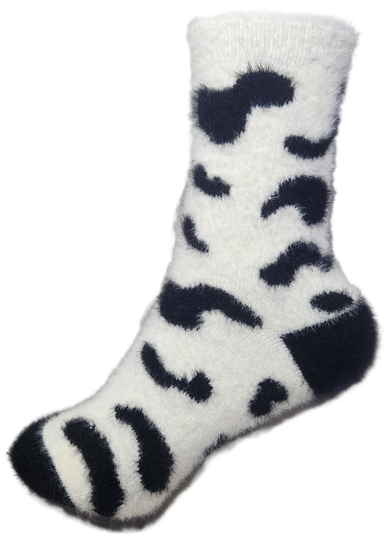 VERA TUCCI LUXURY WOMENS COSY FLUFFY SOCKS RMD2403-07-02 WHITE COW