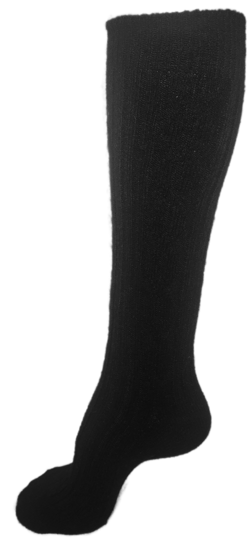 VERA TUCCI LUXURY LONG SUPER SOFT WOOL BLEND PLAIN COLOUR SOCKS RMD2403-172-01 BLACK