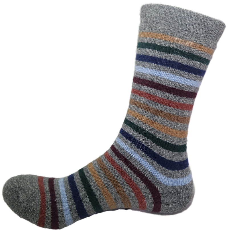 VERA TUCCI LUXURY MENS THERMAL SOCKS RMD2403-03-07 GREY STRIPE