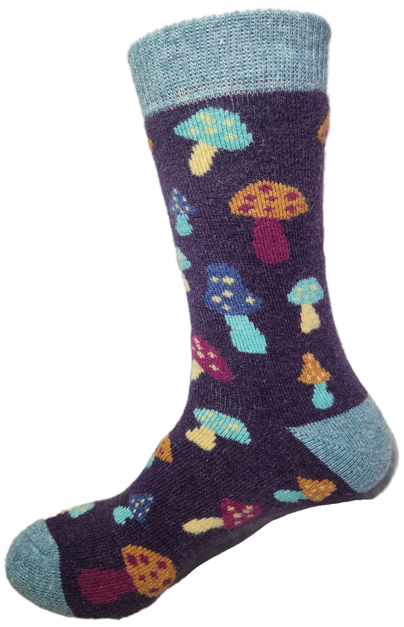 VERA TUCCI LUXURY WOMENS THERMAL SOCKS RMD2403-04-01 MUSHROOMS