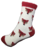 VERA TUCCI LUXURY WOMENS COSY FLUFFY SOCKS RMD2403-07-08 GEOMETRIC FOX