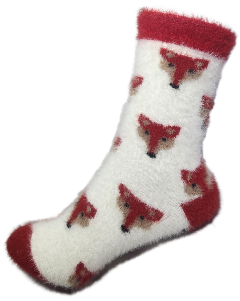 VERA TUCCI LUXURY WOMENS COSY FLUFFY SOCKS RMD2403-07-08 GEOMETRIC FOX