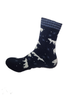 VERA TUCCI LUXURY MEN'S WOOL BLEND PATTERNED SOCKS RMD2403-26-04 POLAR BEAR - NAVY