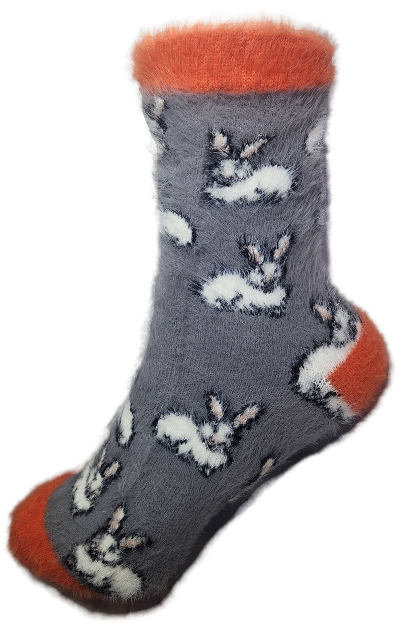 VERA TUCCI LUXURY WOMENS COSY FLUFFY SOCKS RMD2403-07-10 RABBIT