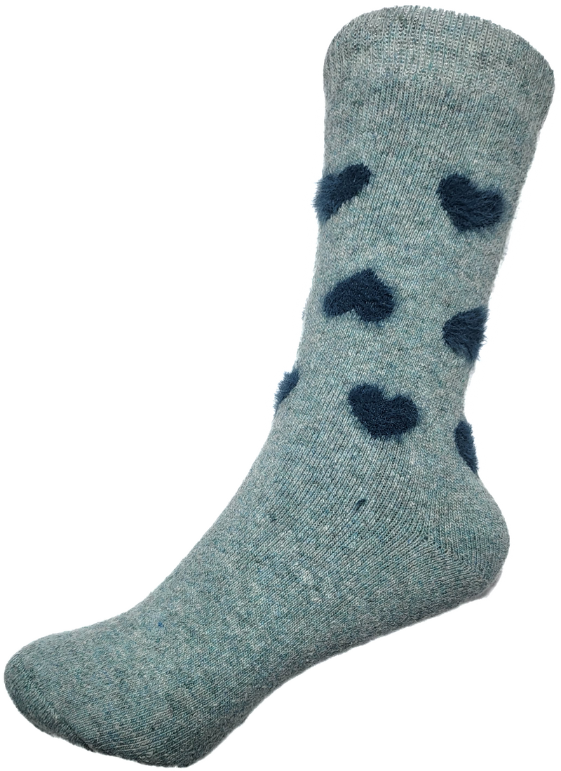 VERA TUCCI HEARTS DESIGN WOMEN'S THERMAL WINTER SOCKS RMD2305-86-01 NEW FOR AW23!