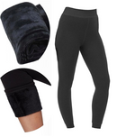 Ladies Thermal Plush Lined Vera Tucci Stretch Fit Leggings In Navy Or Black - 5 sizes, Navy or Black - RMD2403-18