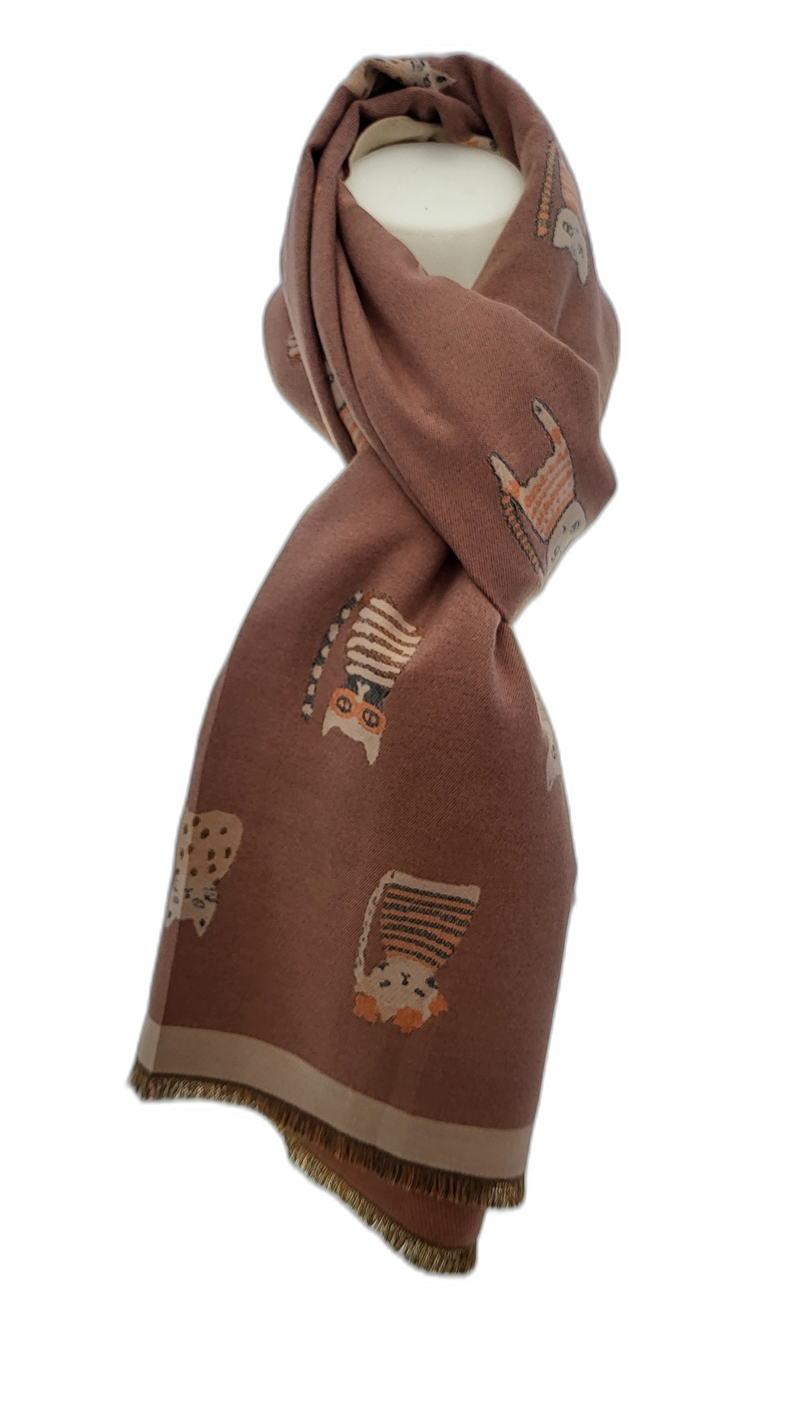 CAT PATTERN RMD2305-22 VERA TUCCI SCARF NEW FOR AW23!
