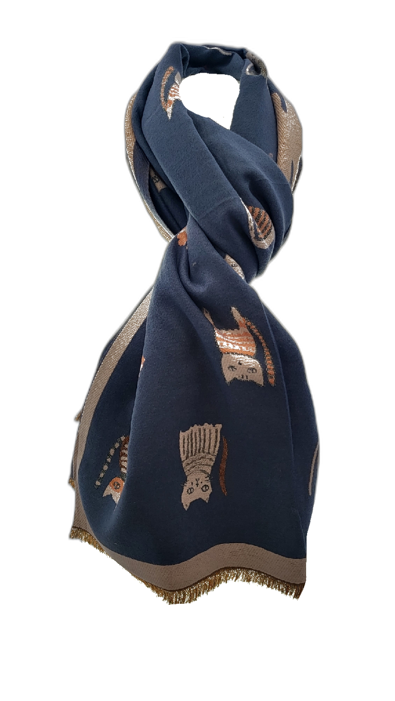CAT PATTERN RMD2305-22 VERA TUCCI SCARF NEW FOR AW23!