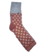 VERA TUCCI HEARTS DESIGN FLUFFY WOMEN'S WINTER SOCKS RMD2305-08-2 NEW FOR AW23!