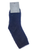 VERA TUCCI WINTER PLAIN NAVY FLUFFY  WOMEN'S SOCKS RMD2305-07-4 NEW FOR AW23!