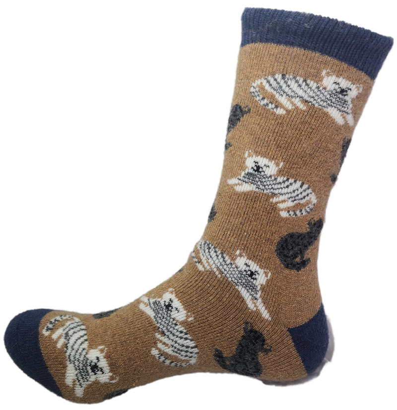 VERA TUCCI LUXURY MENS THERMAL SOCKS RMD2403-03-06 COSY CATS