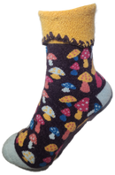 VERA TUCCI LUXURY WOMENS TURN OVER CUFF SOCKS RMD2403-24-02 MUSHROOMS