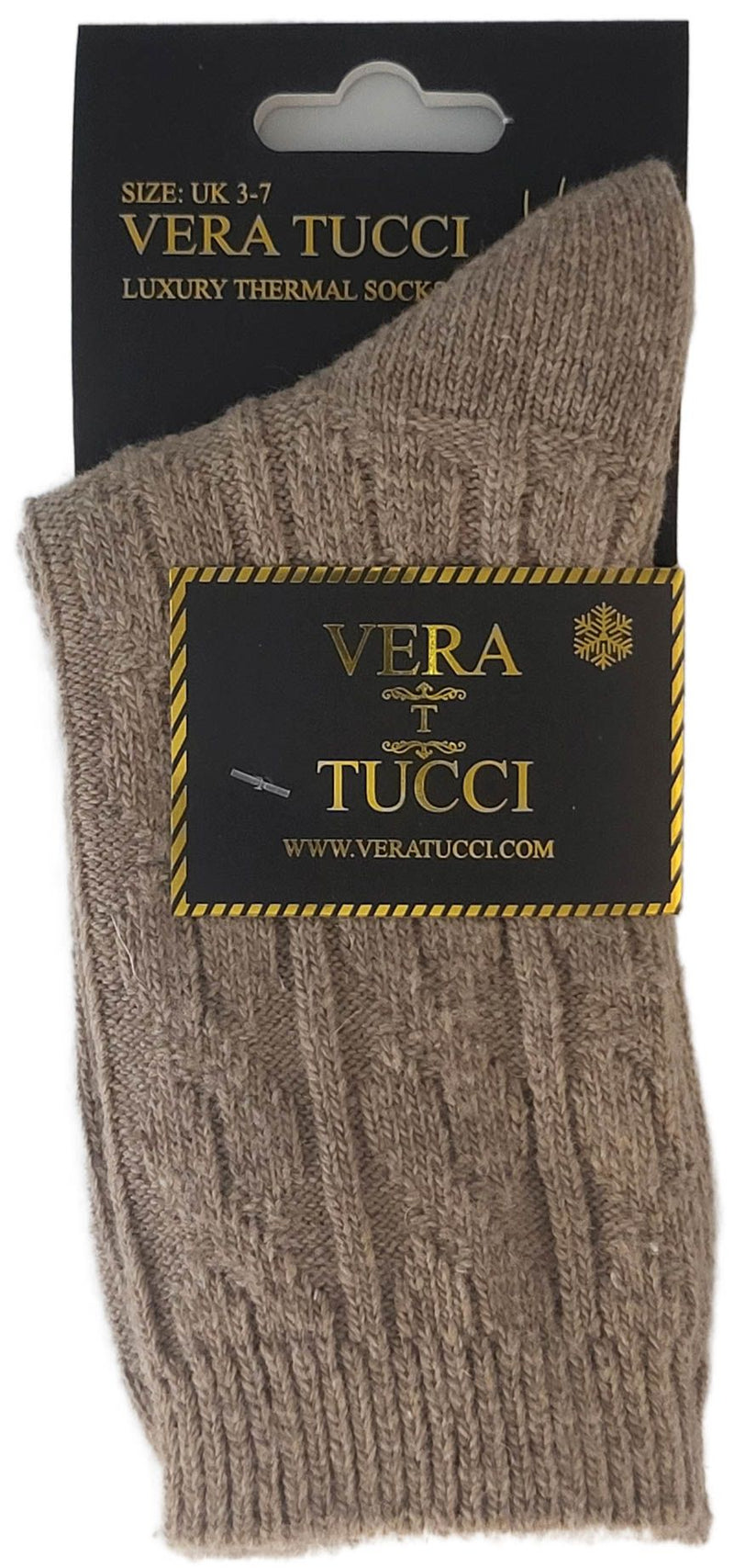 VERA TUCCI LUXURY PLAIN WOMEN'S SOCKS RMD2403-171-04 BISCUIT