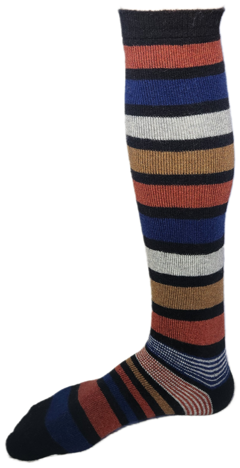 VERA TUCCI LUXURY MENS LONG SOCKS RMD2403-01-09 ORANGE STRIPE