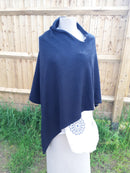 Poncho BRIANA - Softer than cashmere 'Feel' Wool Blend Poncho Handmade in Nepal - Vera Tucci OriginalsAccessories NAVY