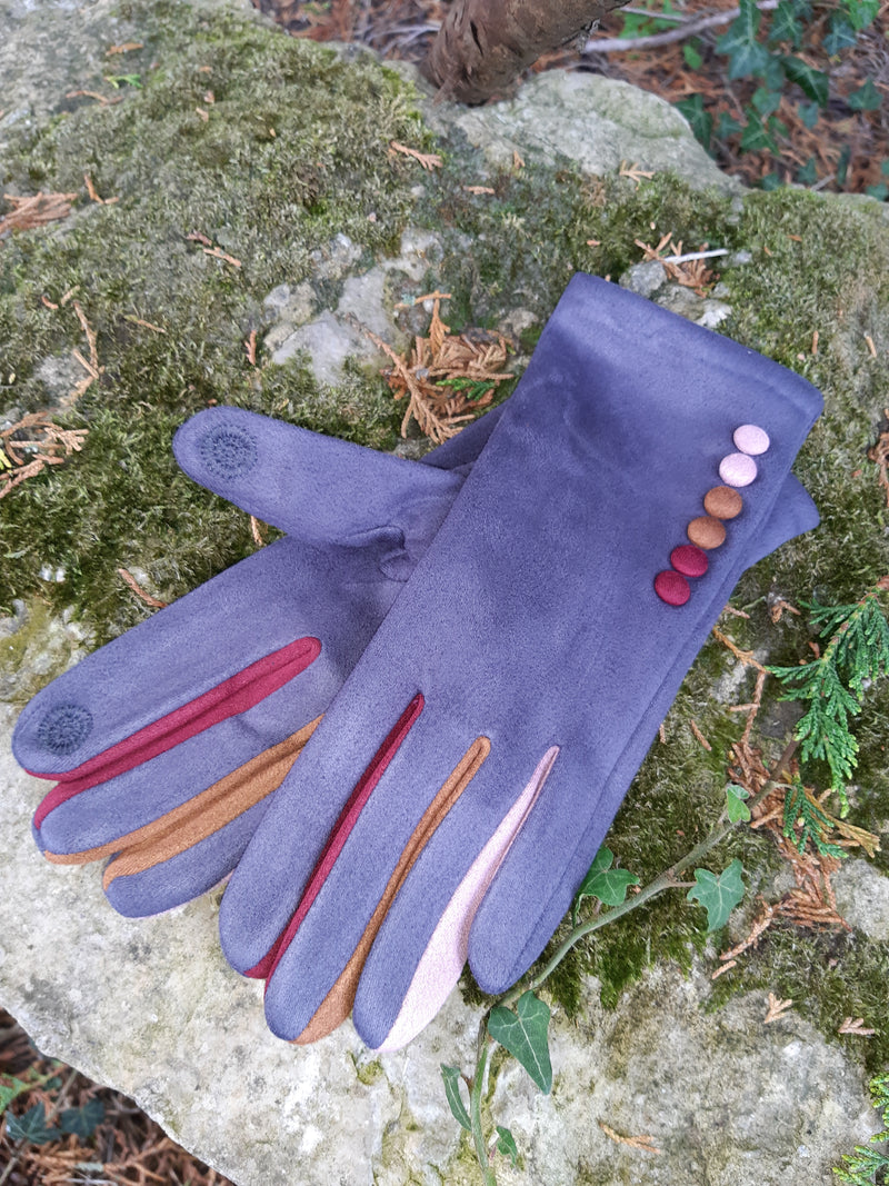 Gloves Margot Faux Suede Touch Screen Glove - G05 - Vera Tucci OriginalsAccessories DARK GREY / SMALL