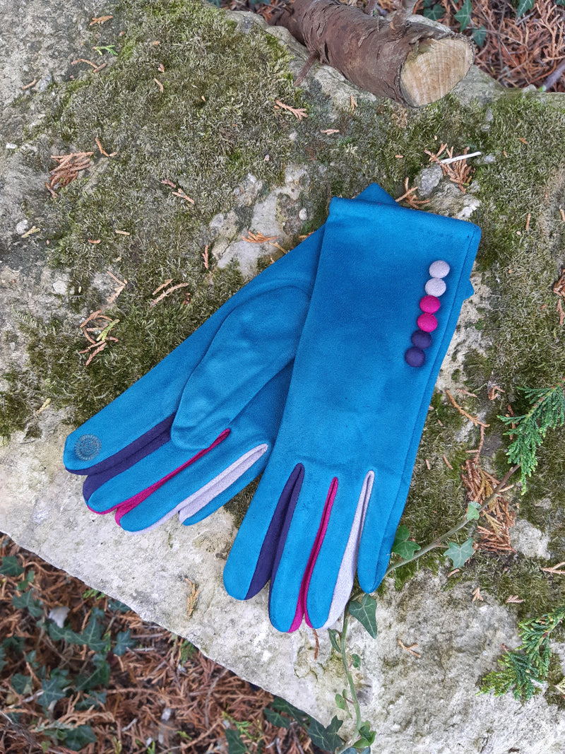Gloves Margot Faux Suede Touch Screen Glove - G05 - Vera Tucci OriginalsAccessories TEAL / SMALL