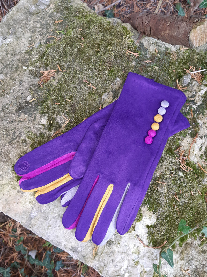 Gloves Margot Faux Suede Touch Screen Glove - G05 - Vera Tucci OriginalsAccessories PURPLE / SMALL
