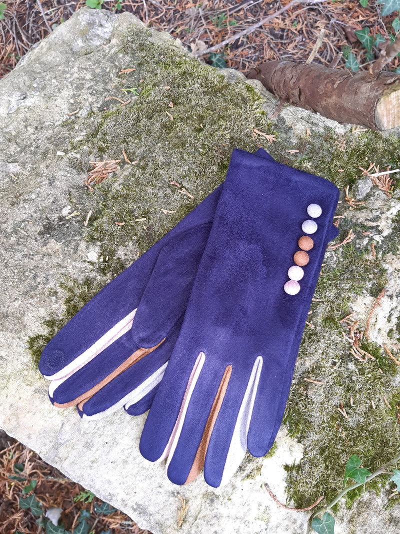 Gloves Margot Faux Suede Touch Screen Glove - G05 - Vera Tucci OriginalsAccessories NAVY / SMALL