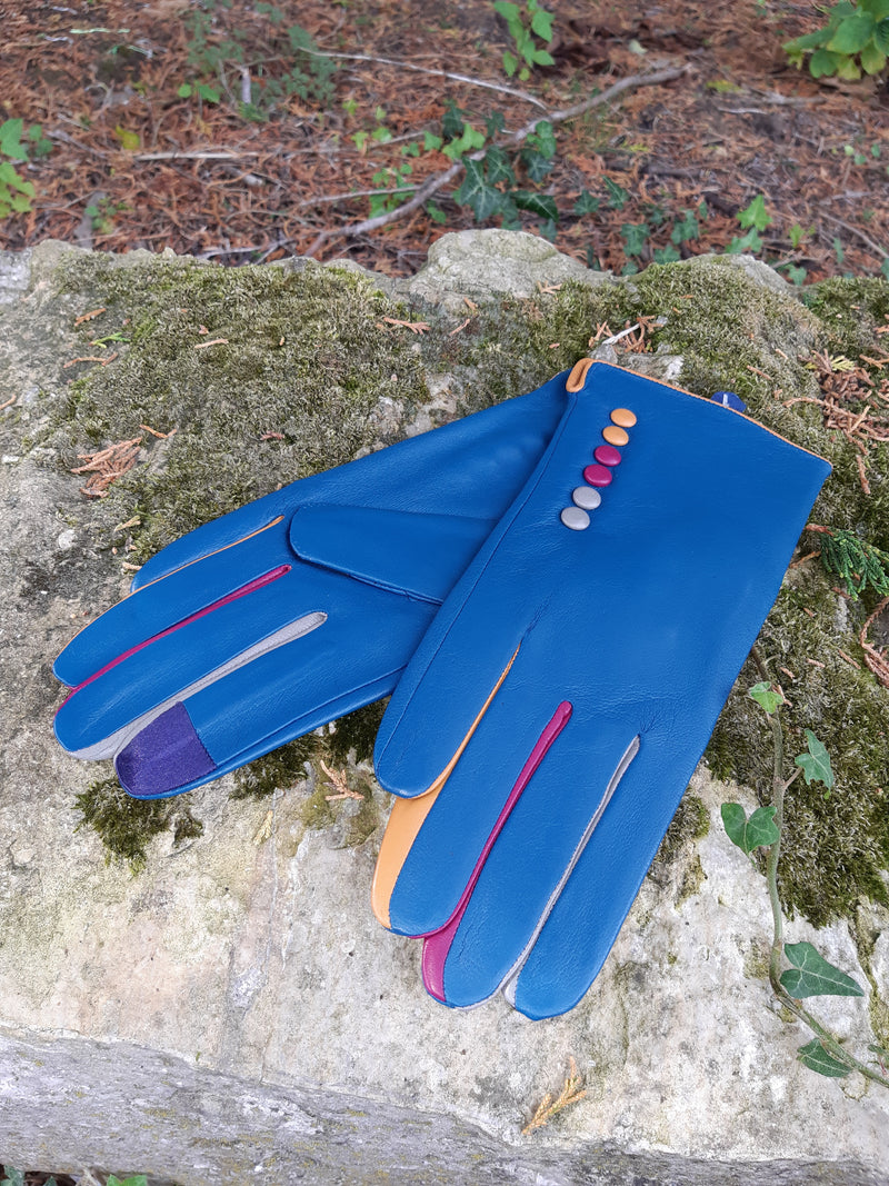 Gloves TIFFANY G01 Leather Multi Button Glove - Vera Tucci OriginalsAccessories TEAL / SMALL