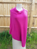 Poncho BRIANA - Softer than cashmere 'Feel' Wool Blend Poncho Handmade in Nepal - Vera Tucci OriginalsAccessories FUCHSIA